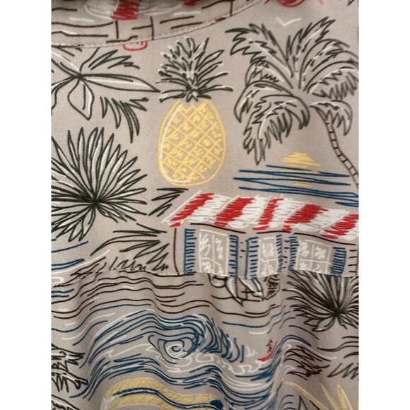 Denim & Co Size 2X Sailboats Beach Print Short Sleeve Button-Down Midi Dress W B - Picture 8 of 8